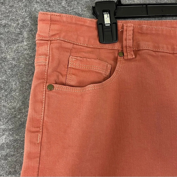 Soft Surroundings Pants Womens Large Peach Coral Stretch Jeans Straight Leg - Picture 3 of 14